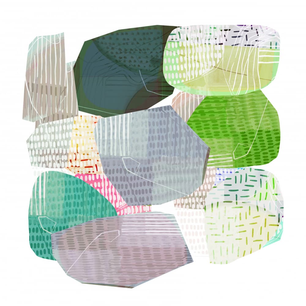 Serene Layered Shapes by cartissi — canvas wall art