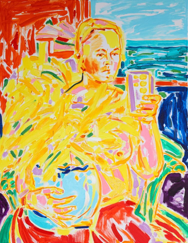 Vibrant Pregnant Portrait by Tamara Jare — canvas wall art