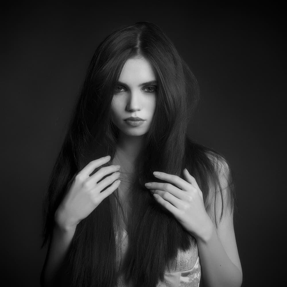 Mysterious Woman Portrait by Alexandra Fira — canvas wall art