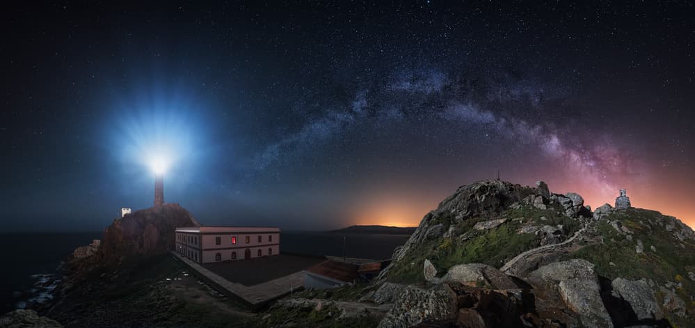 Milky Way Lighthouse Night by Carlos F. Turienzo — canvas wall art