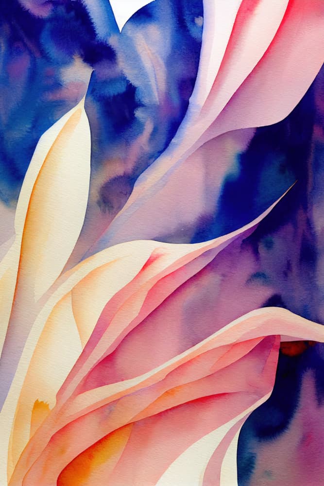 Fluid Watercolor Petals by Mauro — canvas wall art