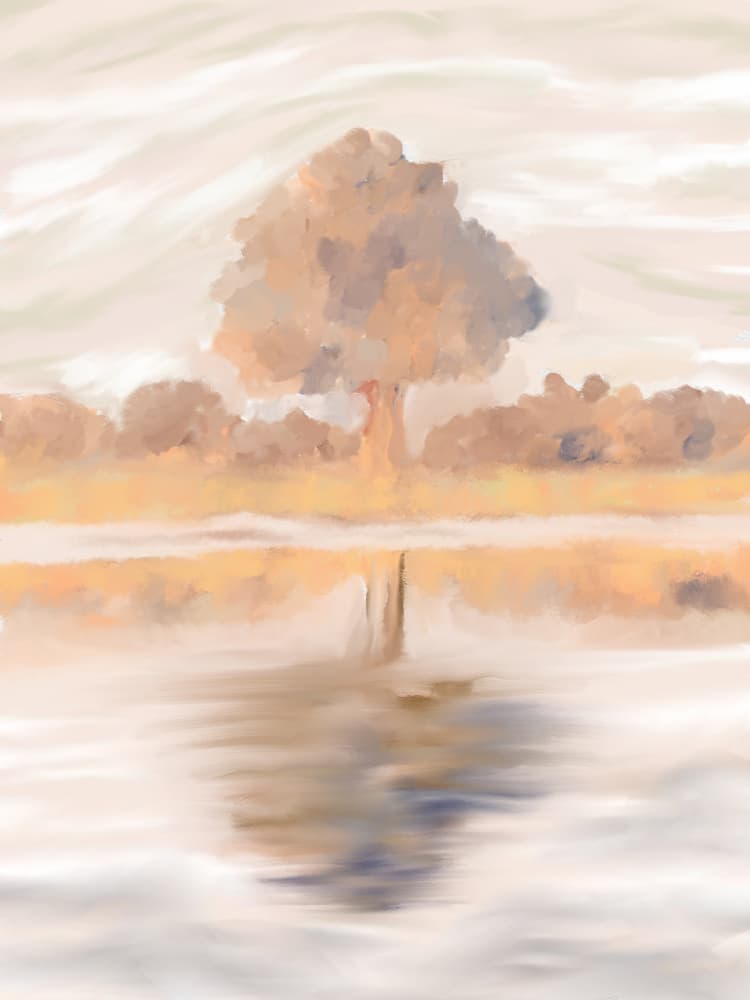 Tranquil Autumn Reflection by Jenna Alheit — canvas wall art