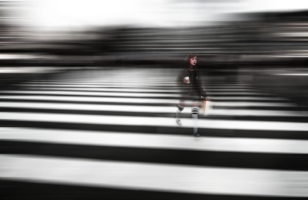 Urban Woman Walking by Carmine Chiriacò — canvas wall art