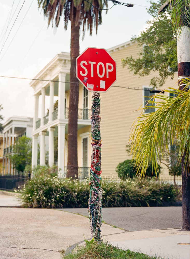 Mardi Gras Stop Sign by Bethany Young — canvas wall art