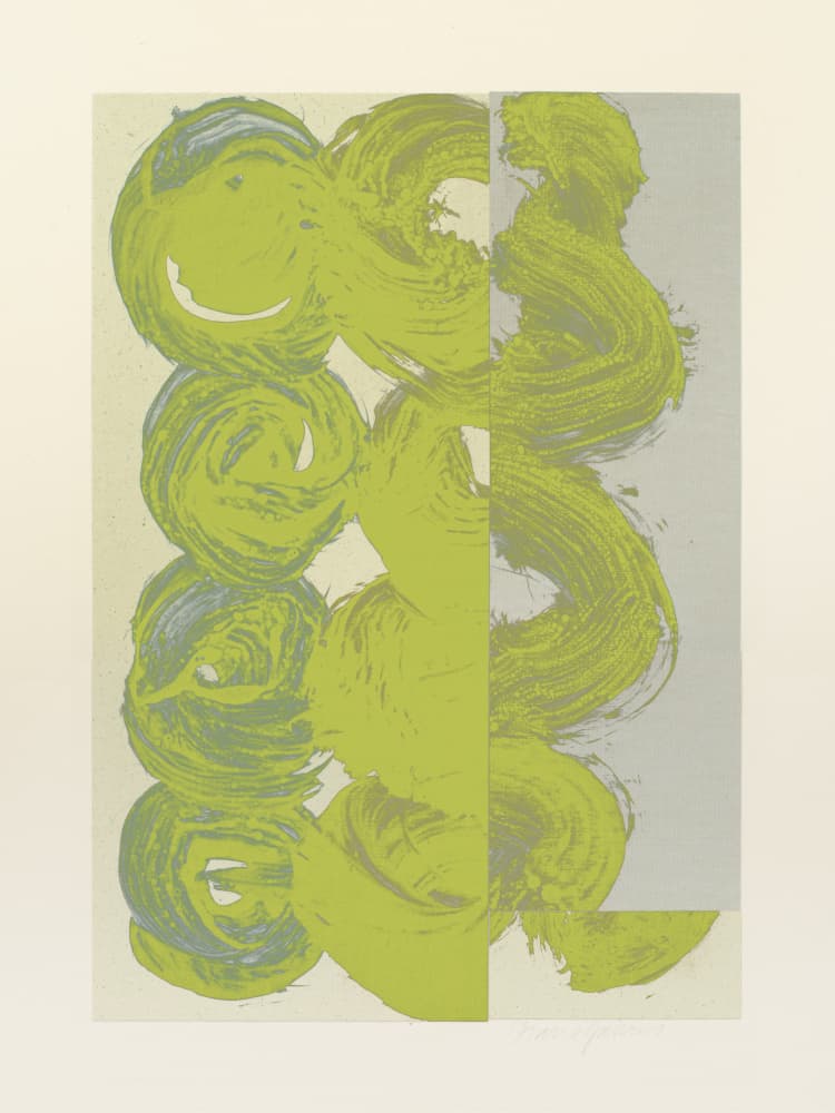 Vibrant Green Abstract Swirls by Diana Jahns — canvas wall art