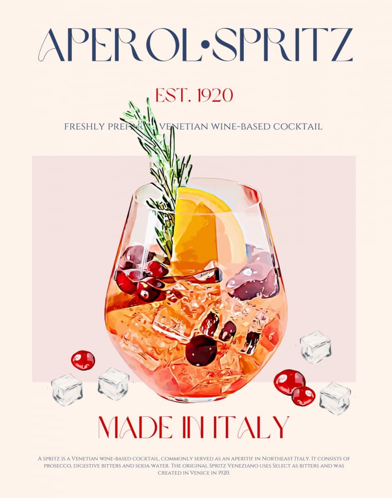 Classic Italian Spritz by Nazma Khokhar — canvas wall art