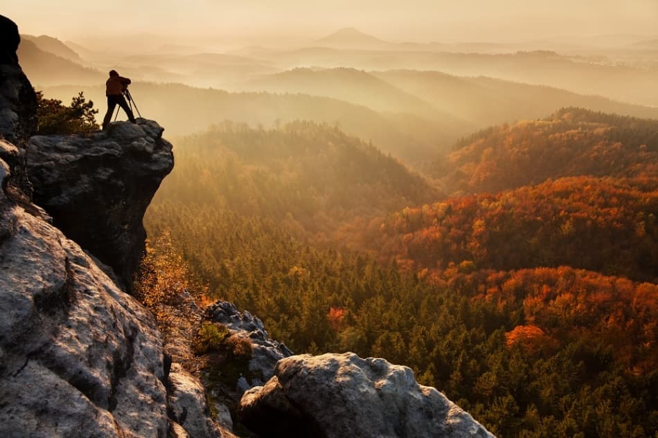 Golden Autumn Mountain View by Daniel Řeřicha — canvas wall art