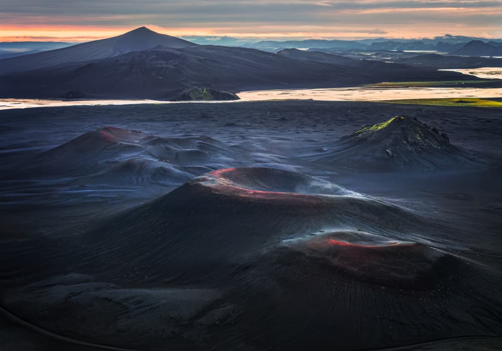 Volcanic Red Glow by Ruiqing P. — canvas wall art