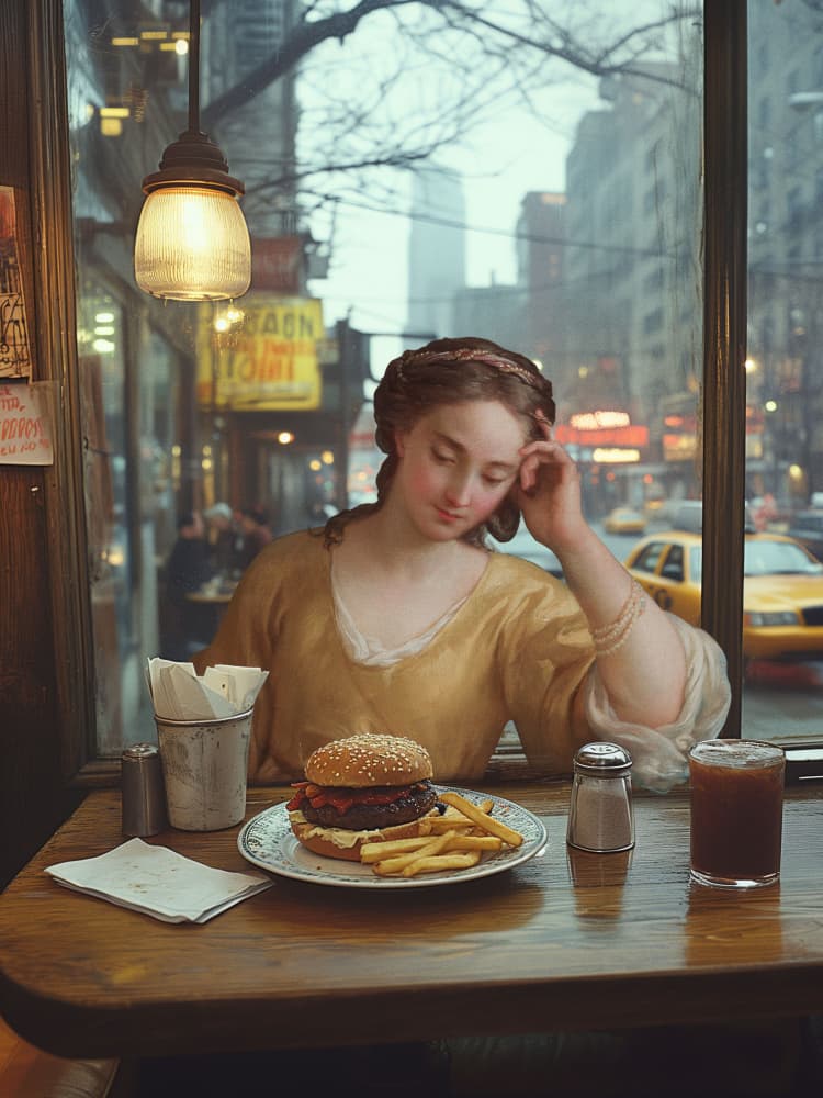 Diner disappointment by Dikhotomy — canvas wall art
