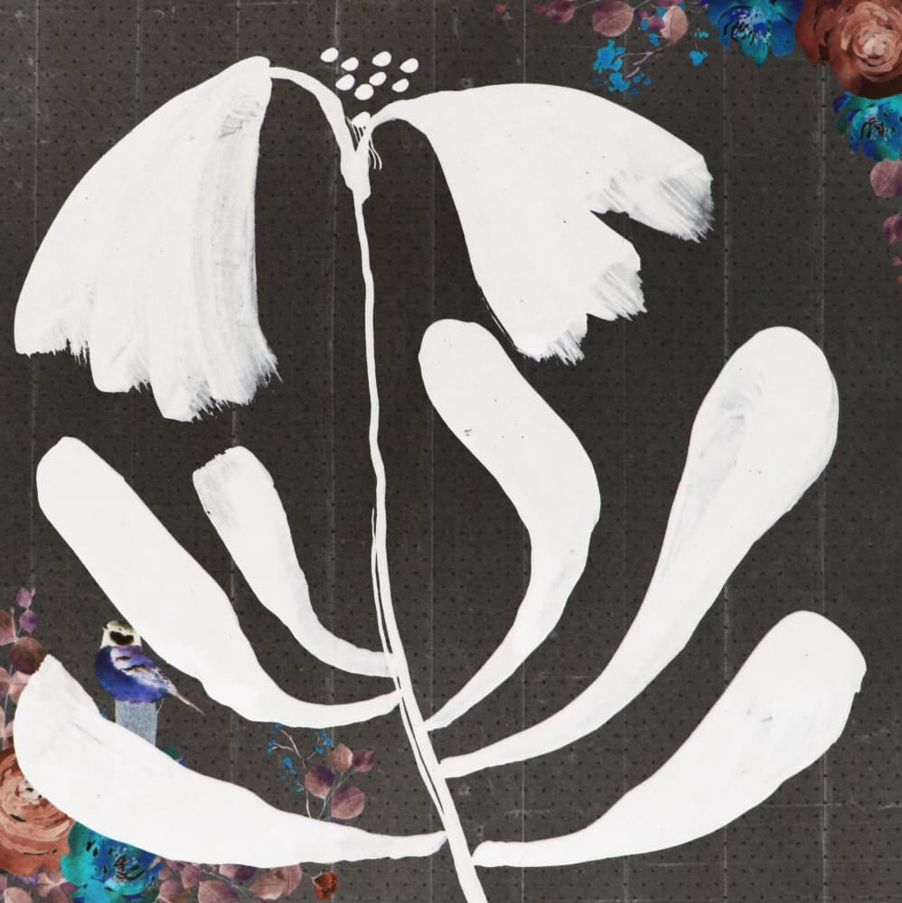White Botanical Elegance by Santhosh ch — canvas wall art