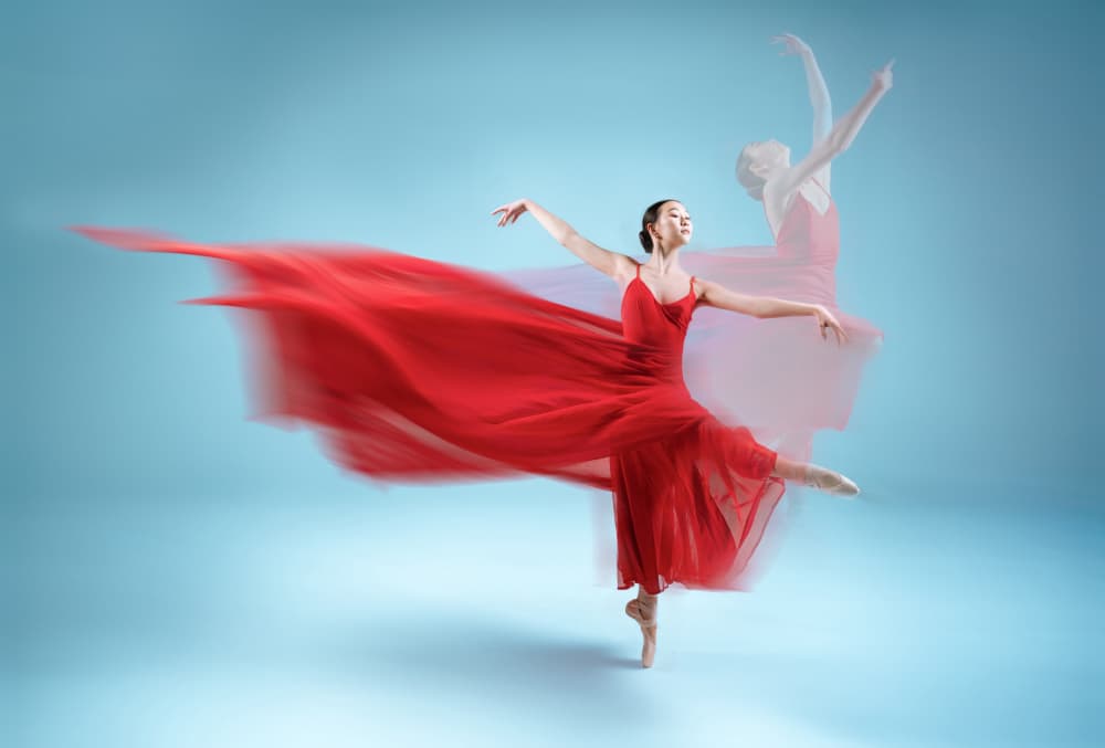 Red Dress Dancer by Catherine Wang — canvas wall art