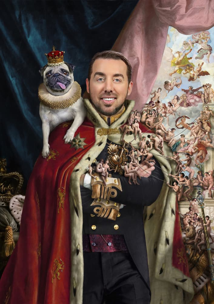 King with Crowned Pug by DDiArte — canvas wall art