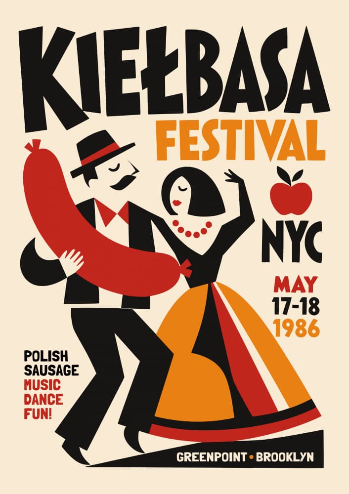 Retro Kielbasa Festival by Patryk Krygowski — canvas wall art