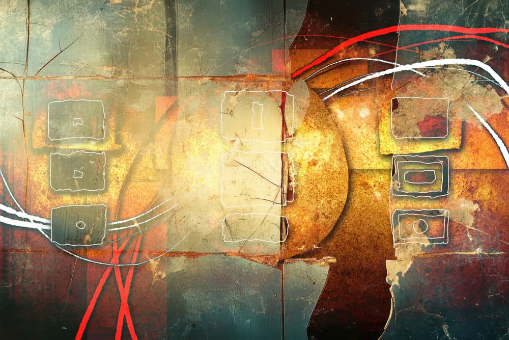 Abstract Rusted Grid by Rafal Kulik — canvas wall art