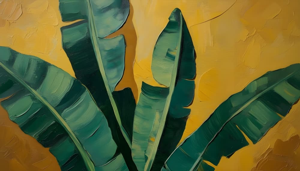 Tropical Banana Leaves by HUGO — canvas wall art