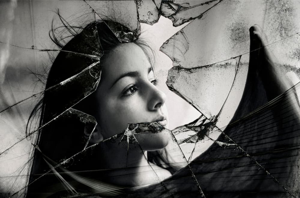 Shattered Mirror Portrait by Desislava Ignatova — canvas wall art