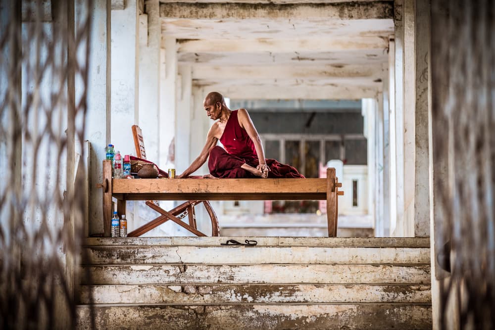 Contemplative Temple Monk by Marco Tagliarino — canvas wall art