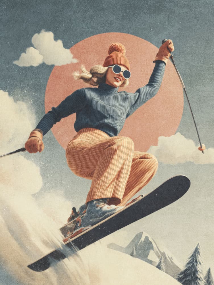 Skiing Adventure by Emel Tunaboylu — canvas wall art