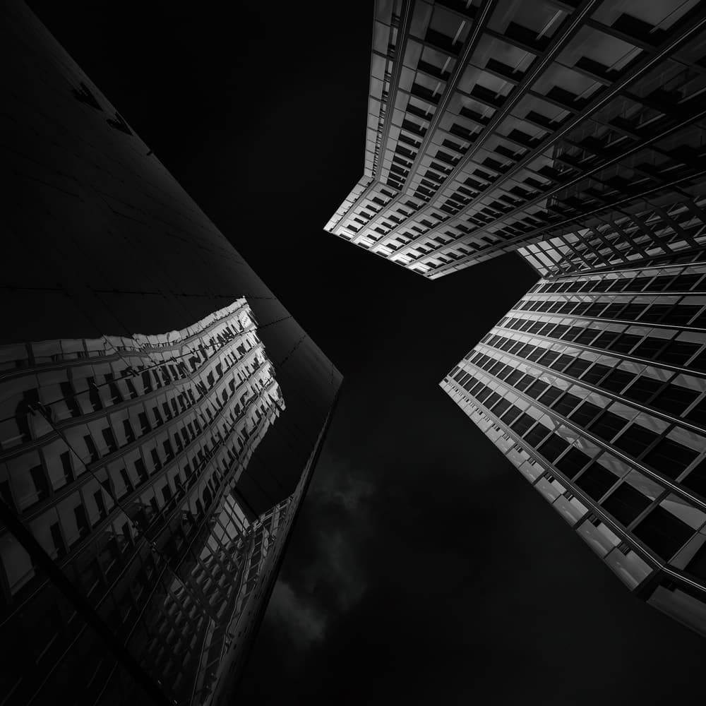 Modern City Reflections by Oscar Lopez — canvas wall art