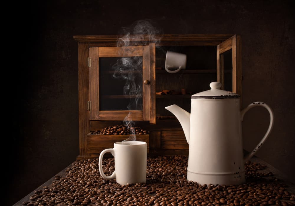 Steaming Morning Coffee by Margareth Perfoncio — canvas wall art