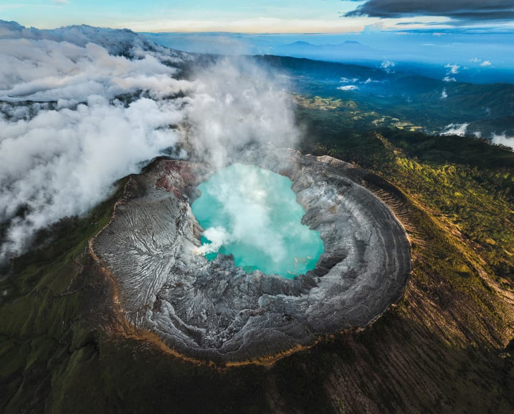 Turquoise Volcanic Crater by Irene Wu — canvas wall art