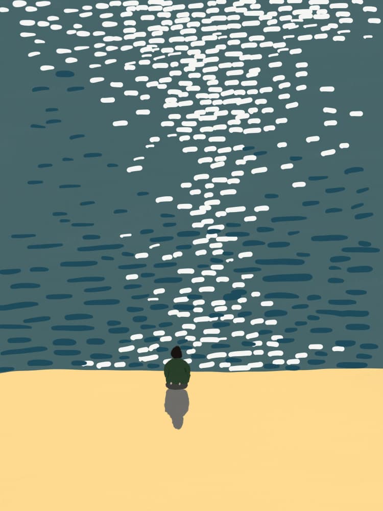 Glistening Ocean Solitude by Little Dean — canvas wall art