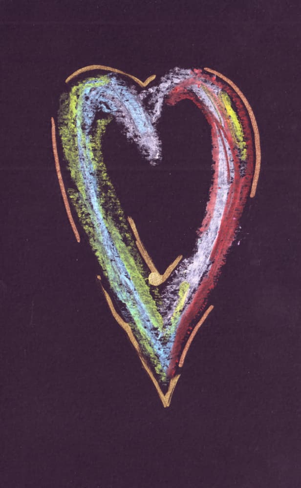 Colorful Chalk Heart by Rafal Kulik — canvas wall art