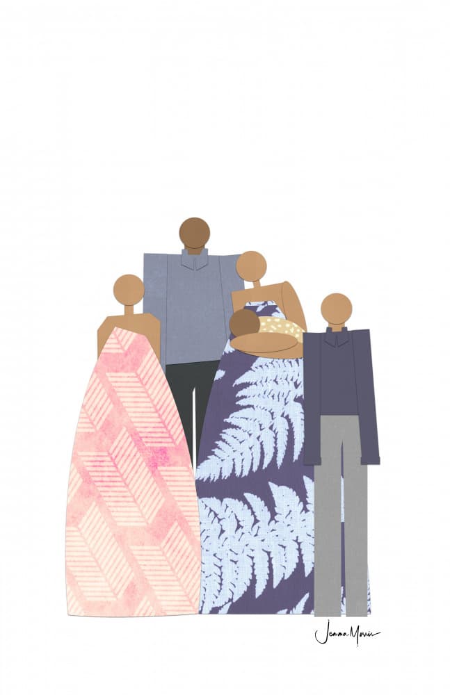 Modern Diverse Family by Jemma Morris — canvas wall art