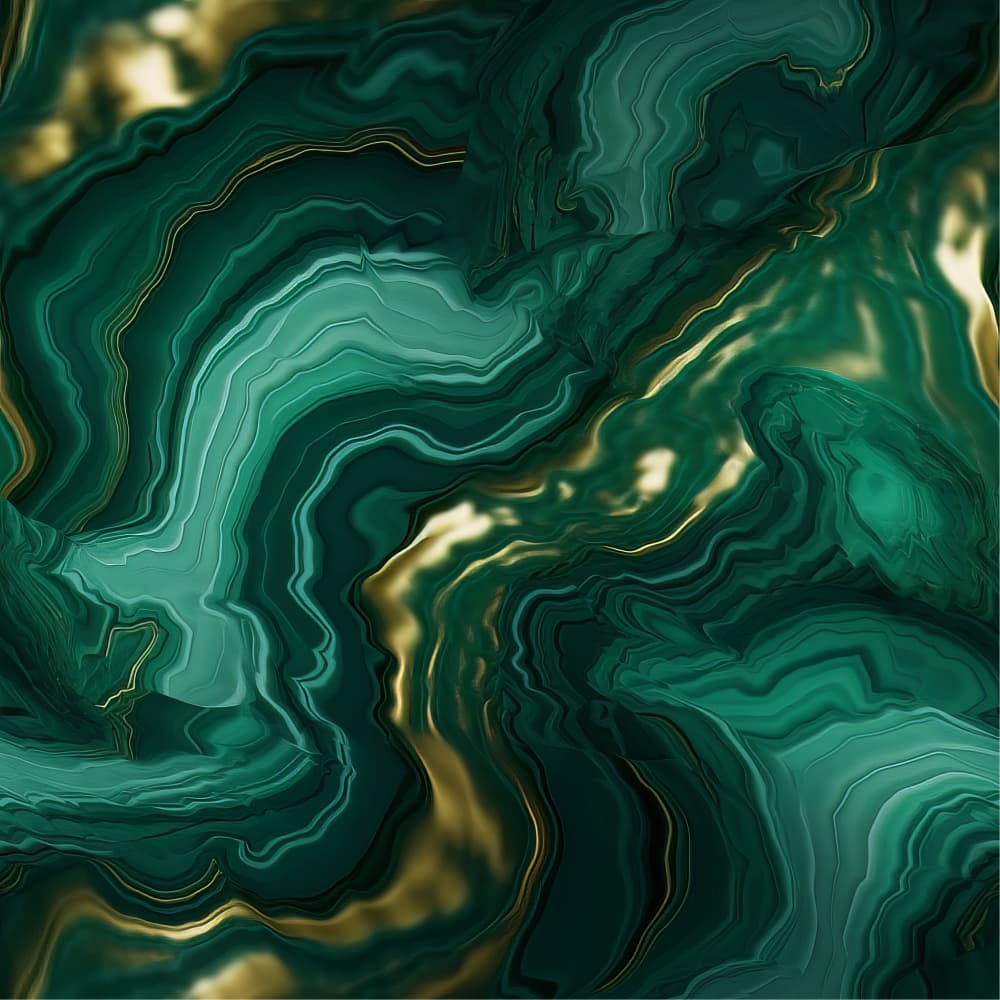 Emerald Gold Swirls by Bilge Paksoylu — canvas wall art