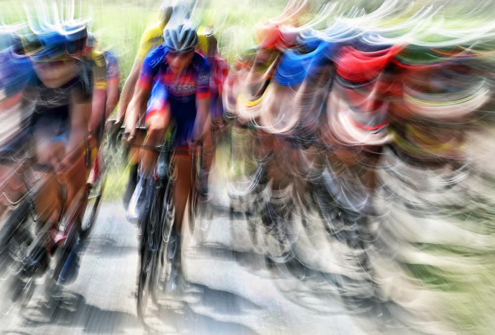 Blurred Peloton Race by Lou Urlings — canvas wall art