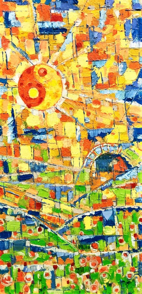 Colorful Zen Countryside by Anda Bieza — canvas wall art