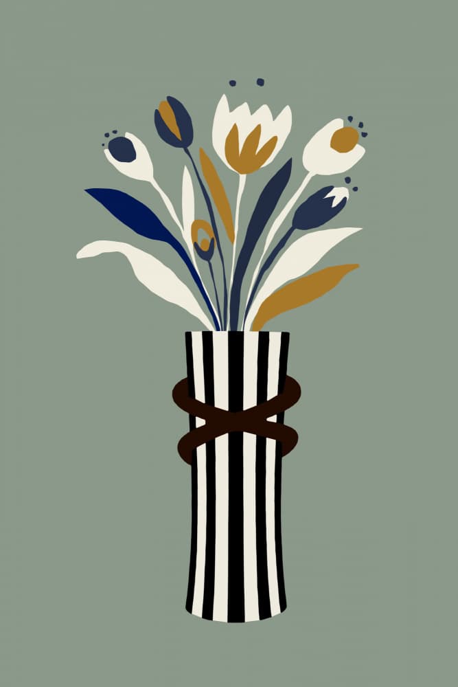 Modern Tulip Bouquet by cartissi — canvas wall art