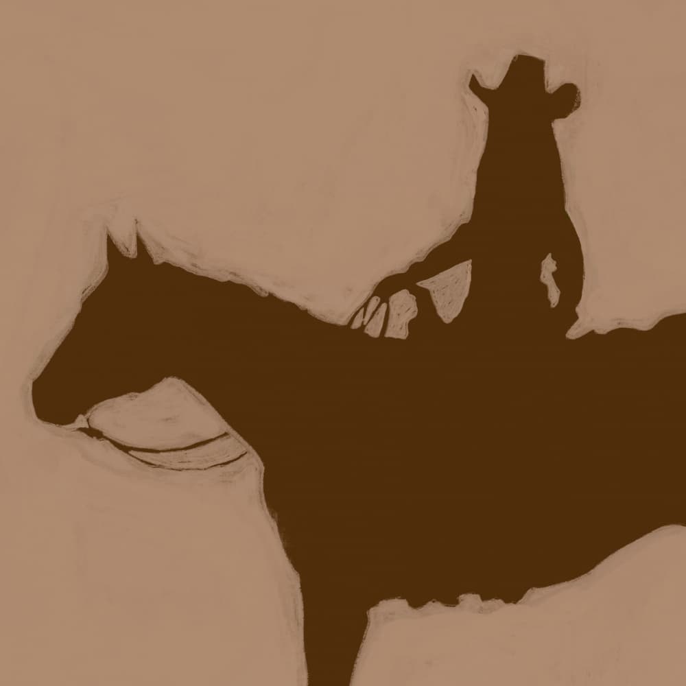 Western Rider Silhouette by Sharyn Bursic — canvas wall art
