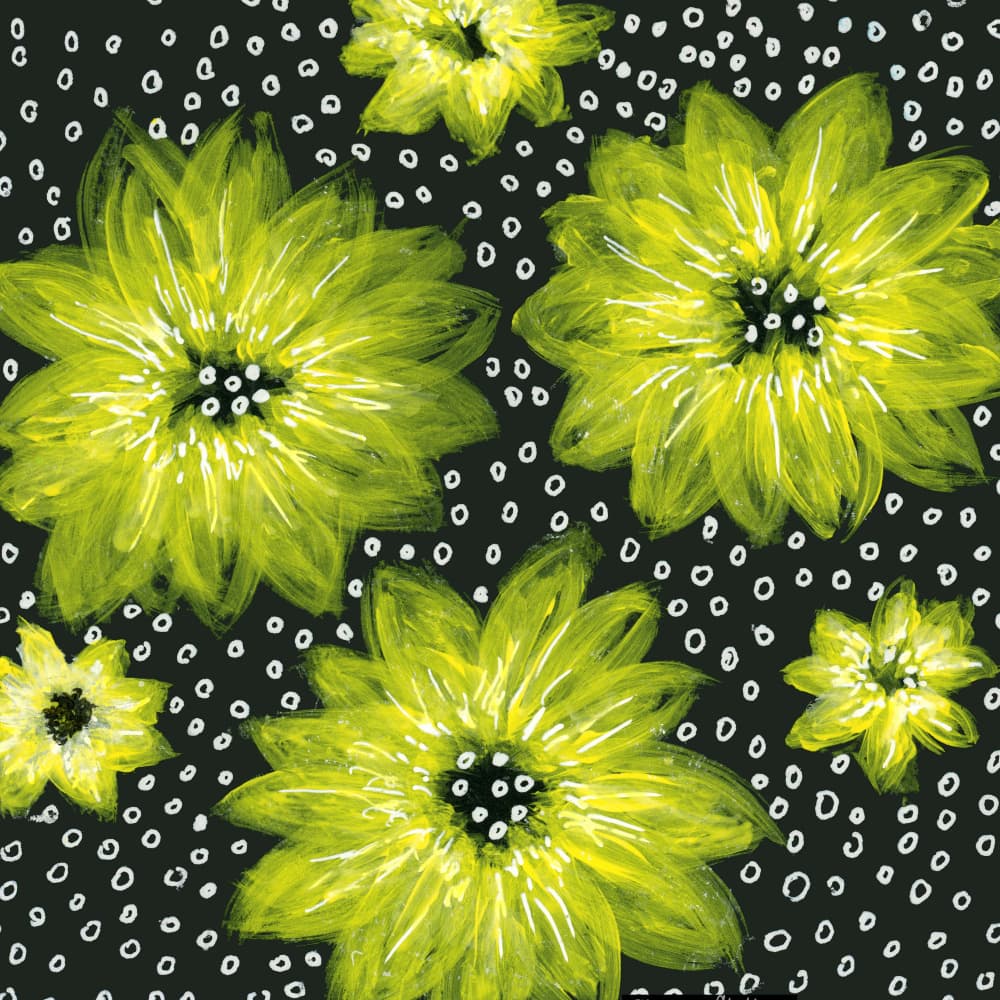 Lively Dotted Flowers by Michele Channell — canvas wall art