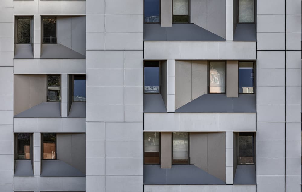 Geometric Building Facade by Jois Domont ( J.L.G.) — canvas wall art