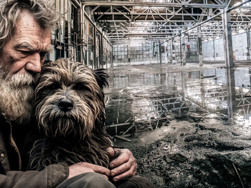 Man and Loyal Dog by Ciupureanu Dan — canvas wall art