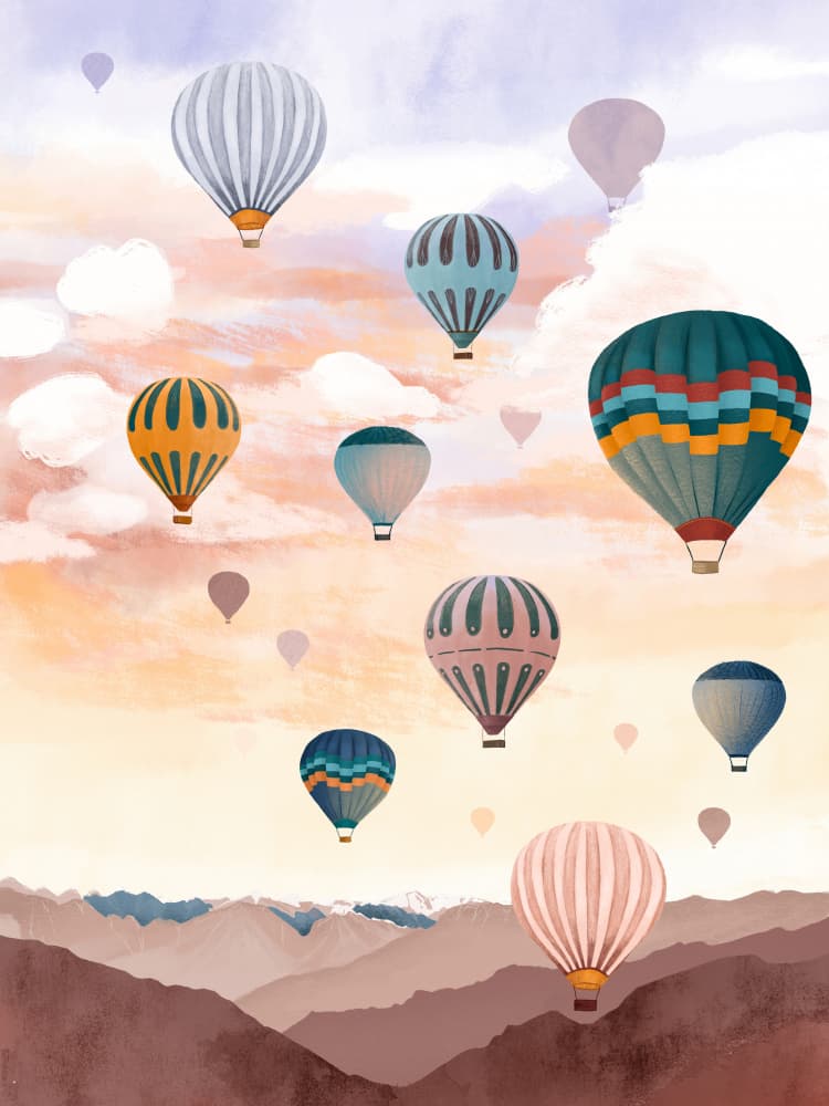 Airballoon Sky by Goed Blauw — canvas wall art