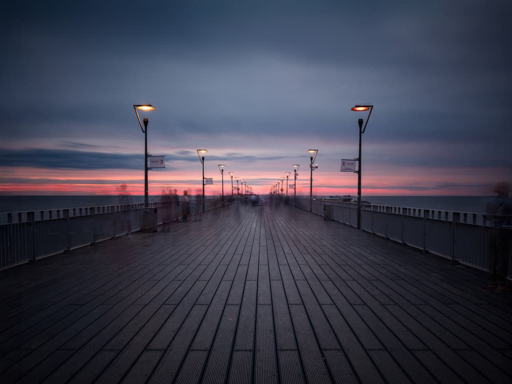 Twilight Boardwalk Glow by Radek Pohnan — canvas wall art