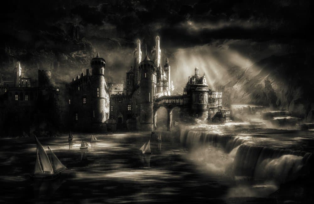 Dark Fantasy Castle by Charlaine Gerber — canvas wall art