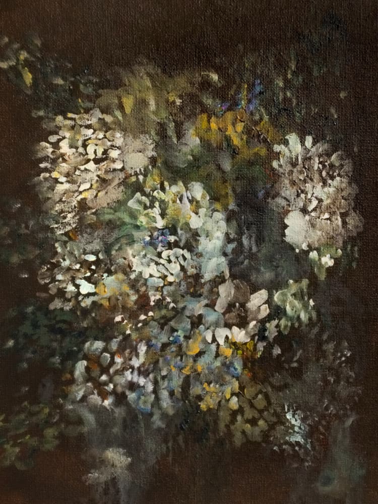 Dark Floral Bouquet by Emily Tingey — canvas wall art