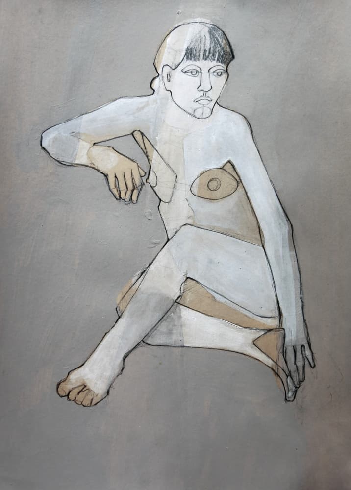 Pensive Abstract Nude by Doris Schmitz — canvas wall art