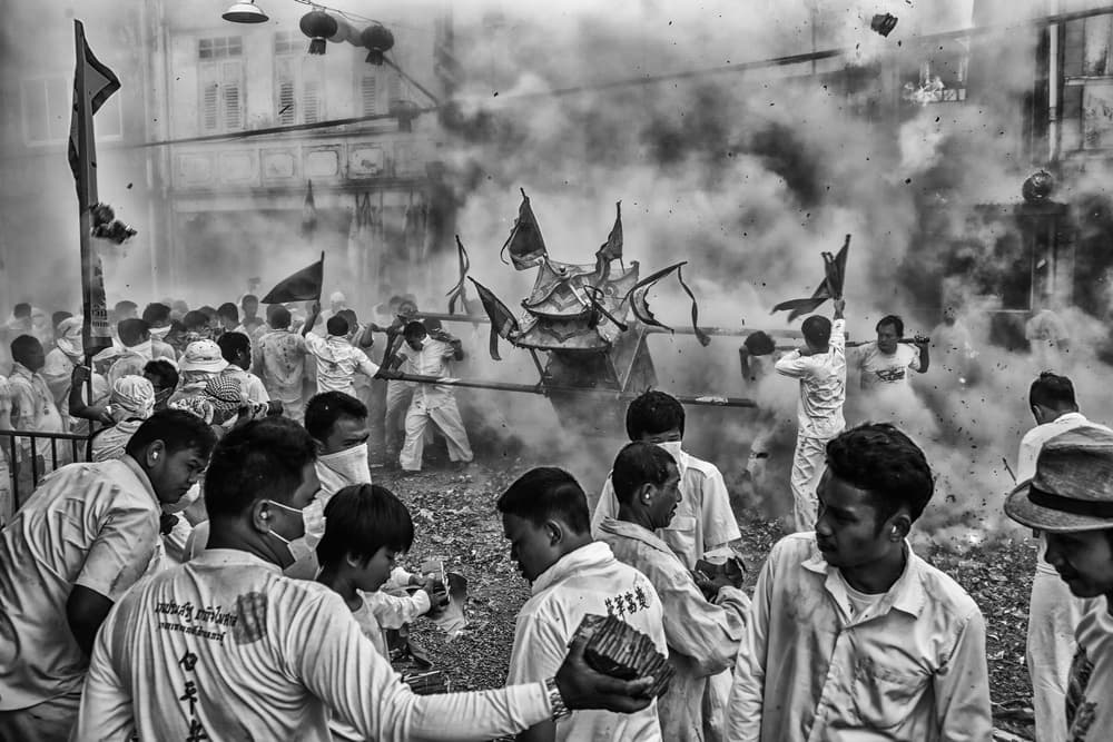 Smoky Street Festival by ADIREK M — canvas wall art