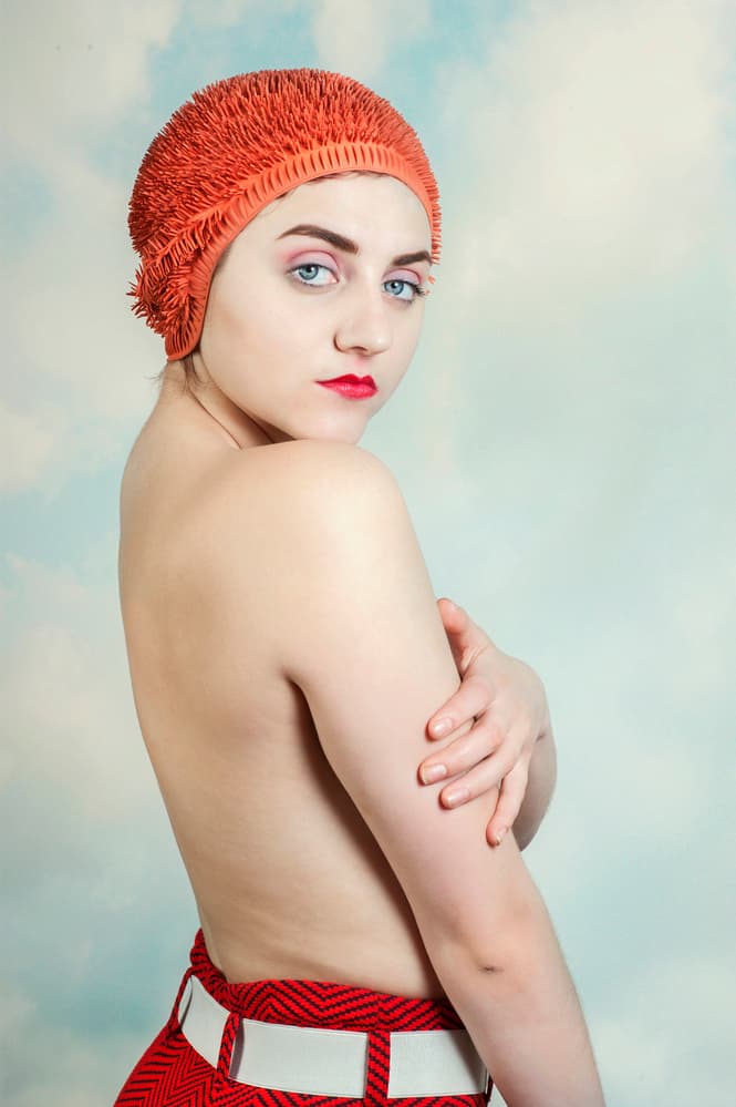 Retro Swimcap Beauty by Monika Vanhercke — canvas wall art