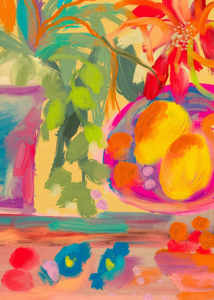 Vibrant Tropical Still Life by Josie George — canvas wall art