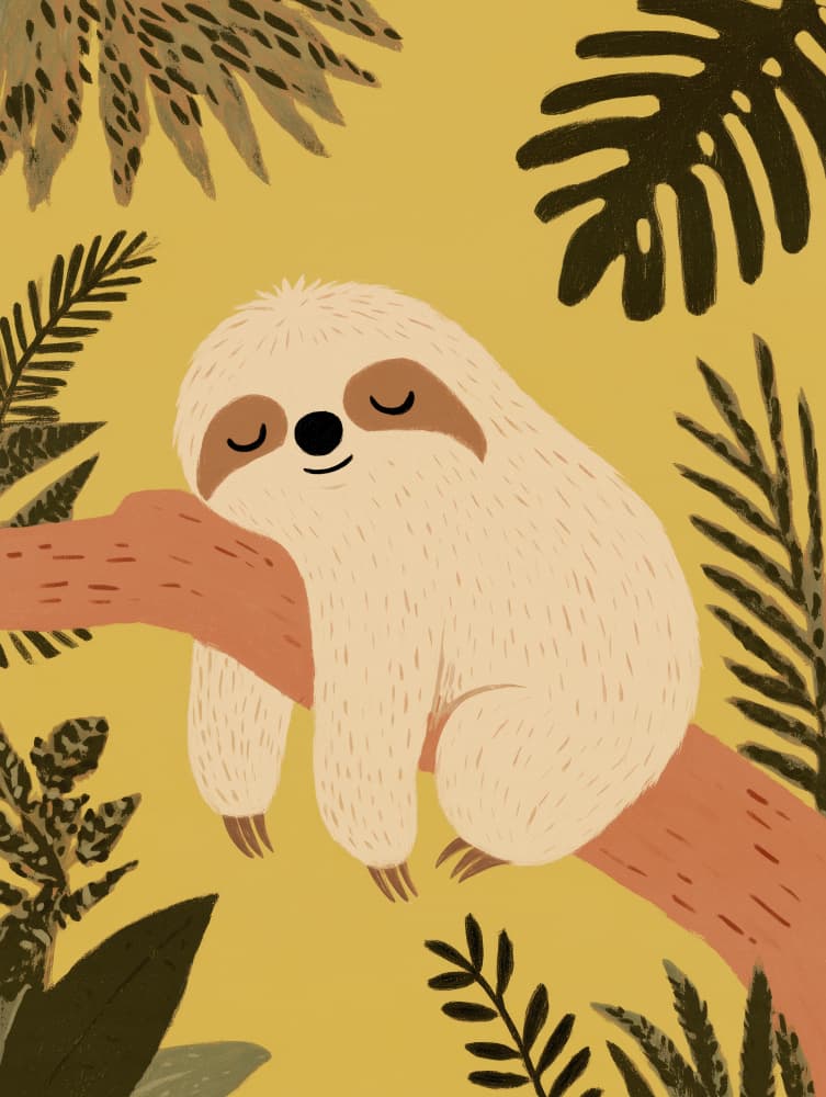 Sleepingsloth by Treechild — canvas wall art
