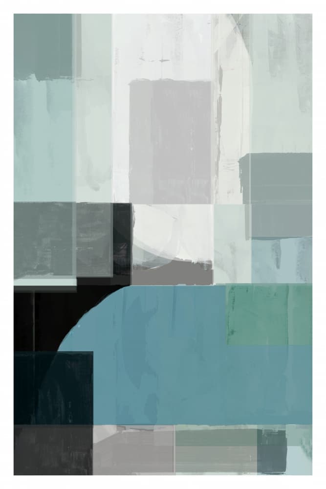 Modern Blue Abstract Blocks by cartissi — canvas wall art