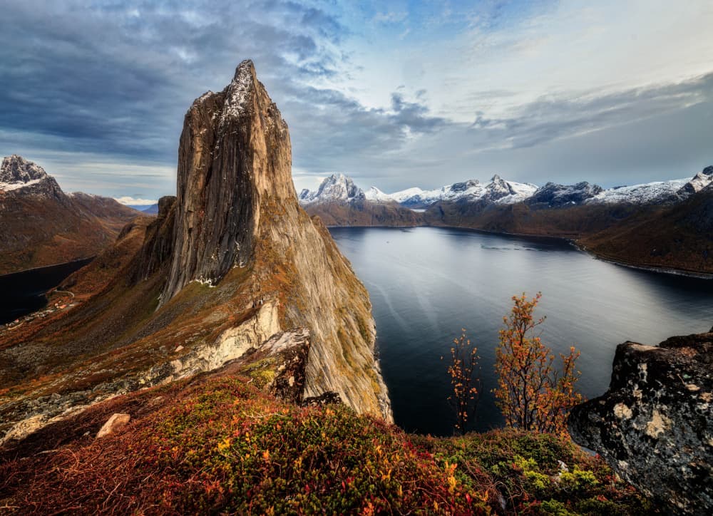 Majestic Fjord Peak by Wim Denijs — canvas wall art