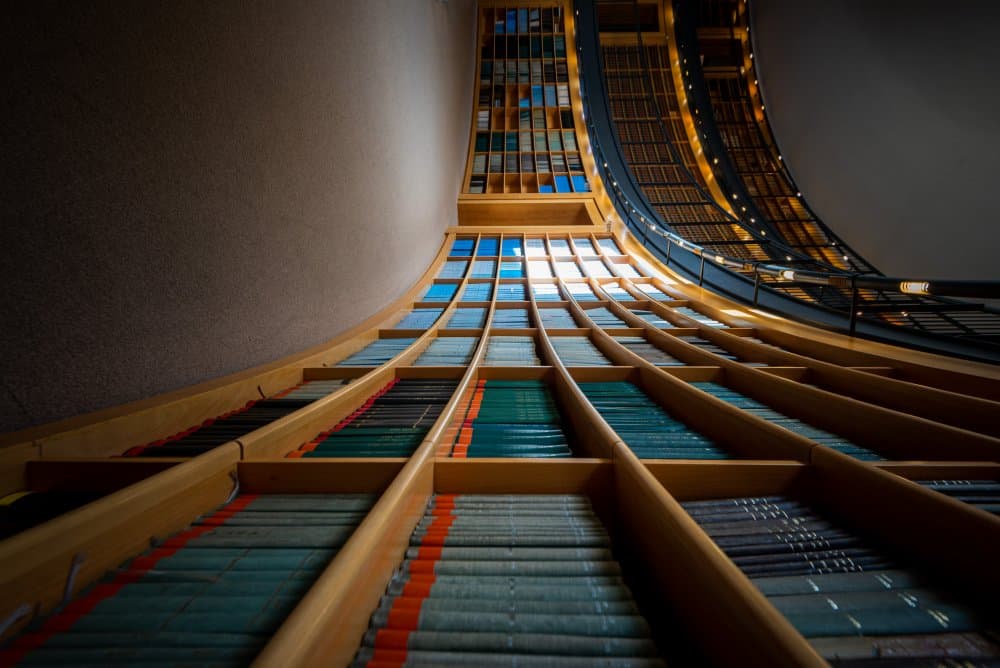 Grand Library Perspective by Dekel Abu — canvas wall art