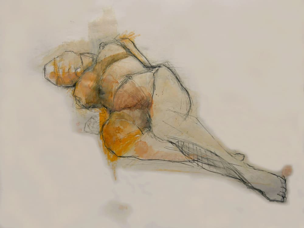 Expressive Nude Sketch by Doris Schmitz — canvas wall art