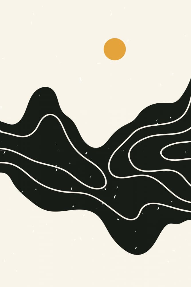 Abstract Mountain Sun by jay stanley — canvas wall art